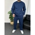 Lacivert Üç İplik Şardonlu Sweat & Baggy Eşofman Takım