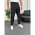 Siyah Harvest Duble Paça Kumaş Pantolon