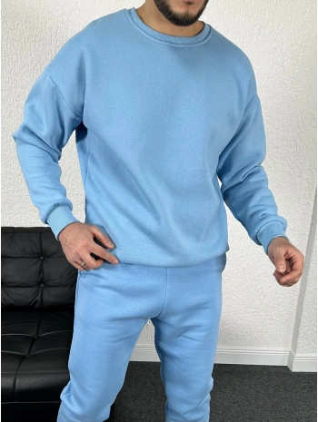 Bebe Mavi Üç İplik Bisiklet Yaka Sweat