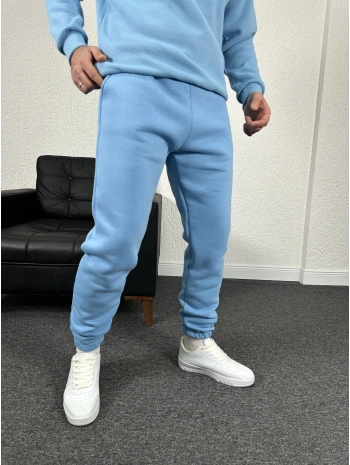 Bebe Mavi Üç İplik Şardonlu Basic İçi Polarlı Eşofman Altı