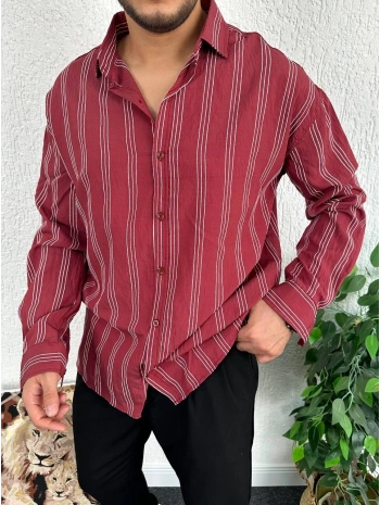 Kırmızı Çizgili Eşref Tek Gömlek
