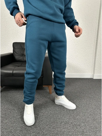 Lacivert Üç İplik Şardonlu Basic İçi Polarlı Eşofman Altı