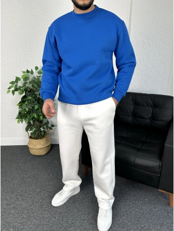 Mavi Üç İplik Şardonlu Sweat & Baggy Eşofman Takım