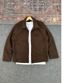 Kahverengi Örme Hasır Kumaş Ceket