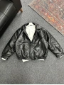 Siyah Bomber Oversize Deri Ceket