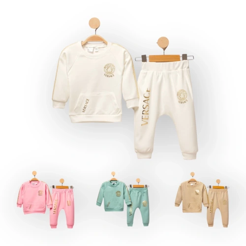 Baby Marka Baskılı Versay Desen İkili Takım Unisex 6-24 Ay