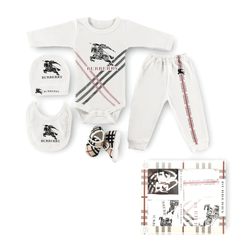 Baby Marka Borberi Desen Beşli Set Unisex 0-6 Ay