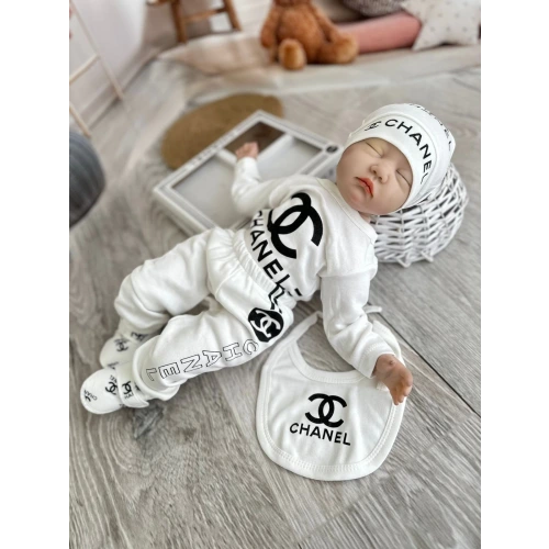Baby Marka Kanaly Desen Beşli Set Unisex 0-6 Ay