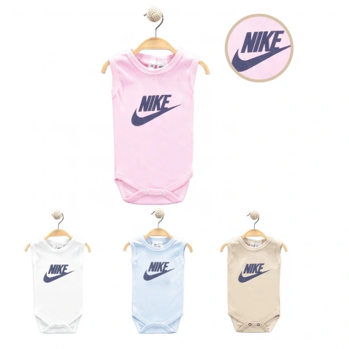 Baby Marka Nke Desen Çıtçıtlı Kolsuz Bady Unisex 6-24 Ay