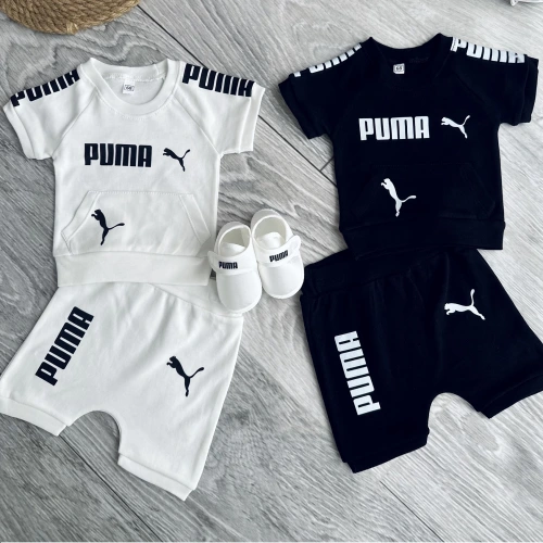 Baby Marka Pummy Desen İnterlok Şortlu İkili Takım Unisex 6-24 Ay