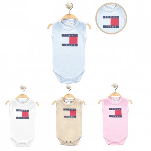 Baby Marka Tomm Desen Çıtçıtlı Kolsuz Bady Unisex 6-24 Ay