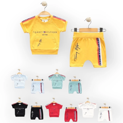 Baby Marka Tomm Desen İnterlok Şortlu İkili Takım Unisex 6-24 Ay