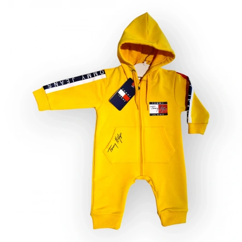 Baby Marka Tomm Desen Kapşonlu Tulum Unisex 6-24 Ay