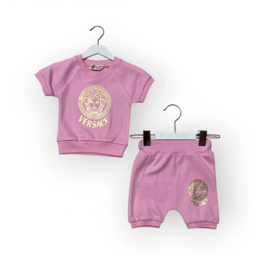 Baby Marka Versay Desen İnterlok Şortlu İkili Takım Unisex 6-24 Ay