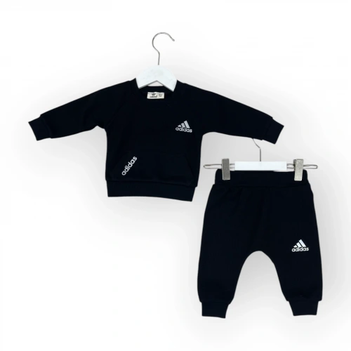 Baby Marka waffle Kumaş Addas Desen Baskılı İkili Takım Unisex 6-24 Ay