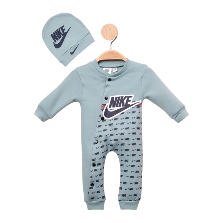 Baby Marka Nke Desen Şapkalı Tulum Unisex 6-24 Ay