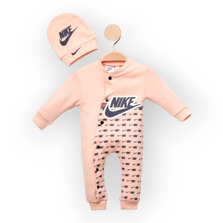 Baby Marka Nke Desen Şapkalı Tulum Unisex 6-24 Ay