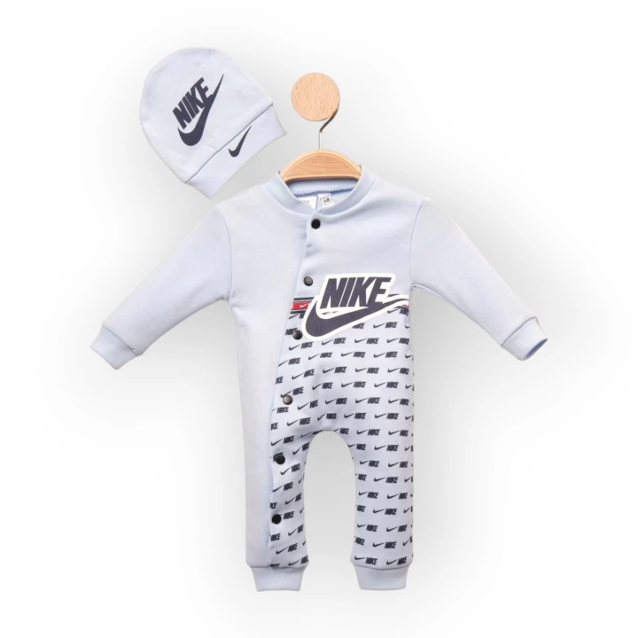 Baby Marka Nke Desen Şapkalı Tulum Unisex 6-24 Ay