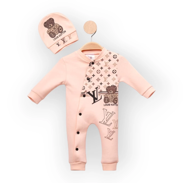 Baby Marka Wilton Desen Şapkalı Tulum Unisex 6-24 Ay