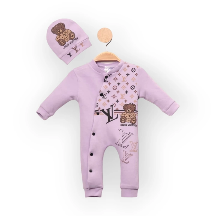 Baby Marka Wilton Desen Şapkalı Tulum Unisex 6-24 Ay