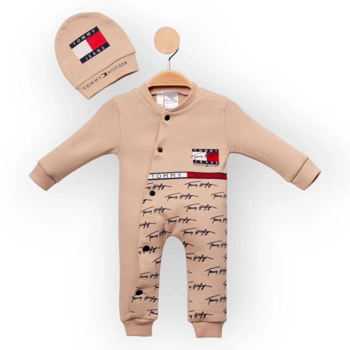 Baby Marka Tomm Desen Şapkalı Tulum Unisex 6-24 Ay