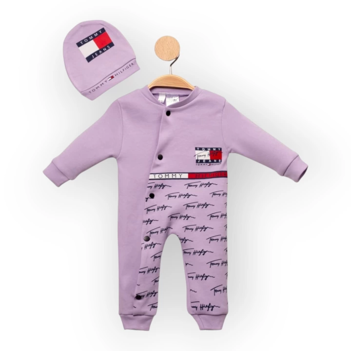 Baby Marka Tomm Desen Şapkalı Tulum Unisex 6-24 Ay