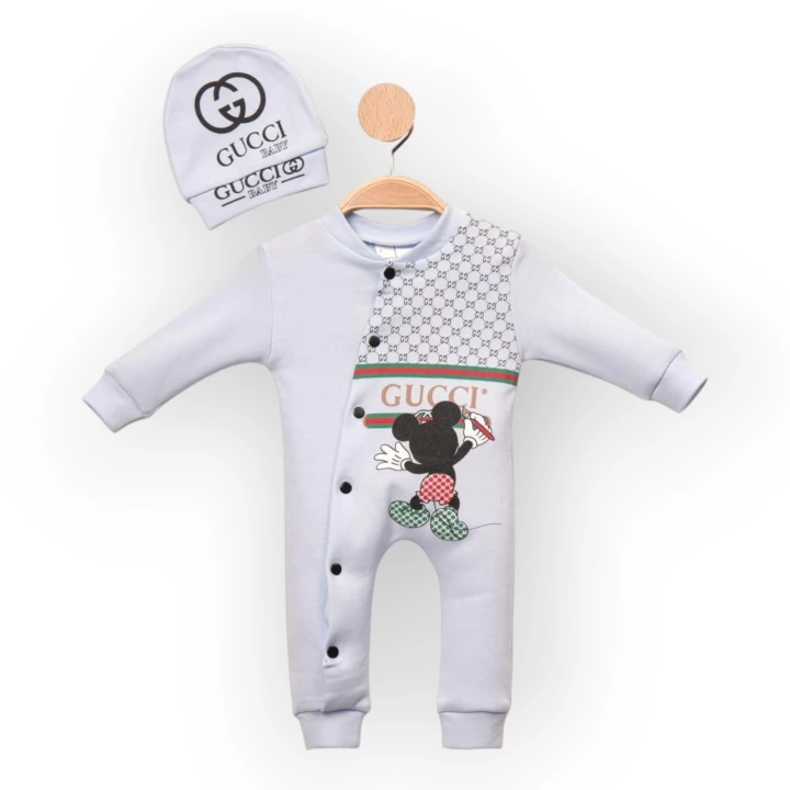 Baby Marka Cuccy Desen Şapkalı Tulum Unisex 6-24 Ay