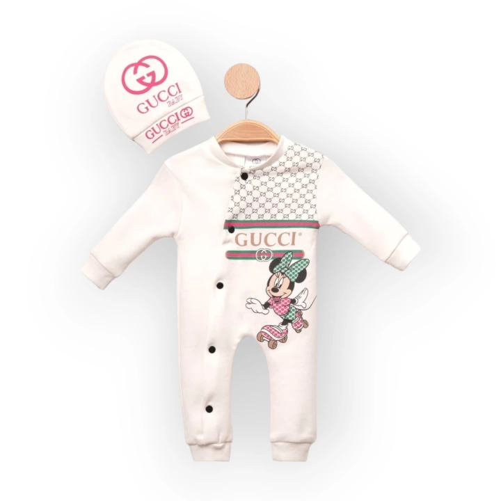 Baby Marka Cuccy Desen Şapkalı Tulum Unisex 6-24 Ay