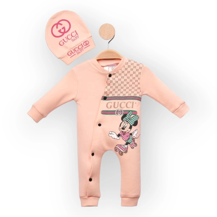 Baby Marka Cuccy Desen Şapkalı Tulum Unisex 6-24 Ay