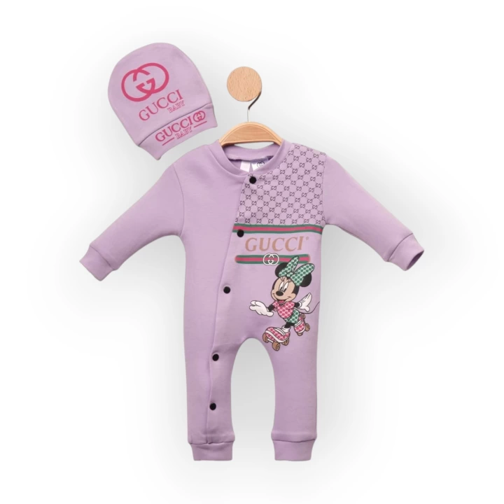 Baby Marka Cuccy Desen Şapkalı Tulum Unisex 6-24 Ay