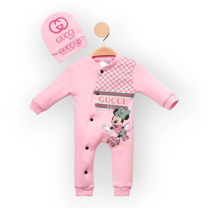 Baby Marka Cuccy Desen Şapkalı Tulum Unisex 6-24 Ay