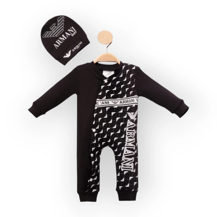 Baby Marka Armay Desen Şapkalı Tulum Unisex 6-24 Ay