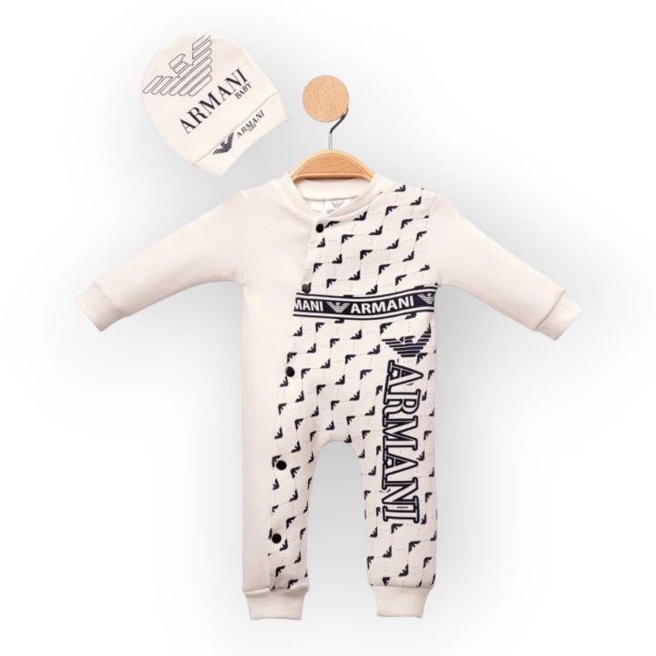 Baby Marka Armay Desen Şapkalı Tulum Unisex 6-24 Ay