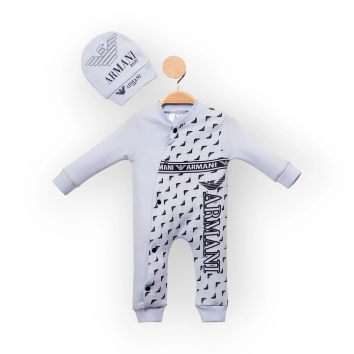 Baby Marka Armay Desen Şapkalı Tulum Unisex 6-24 Ay