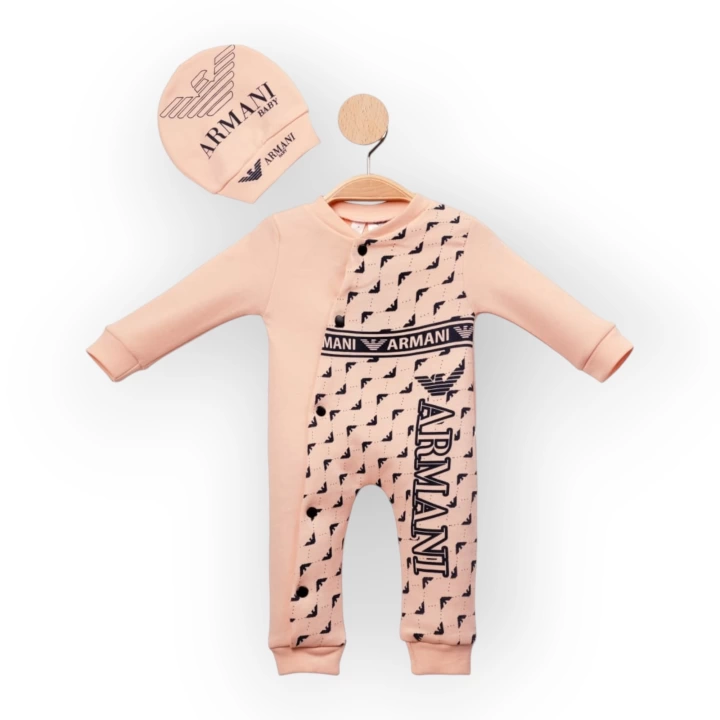 Baby Marka Armay Desen Şapkalı Tulum Unisex 6-24 Ay