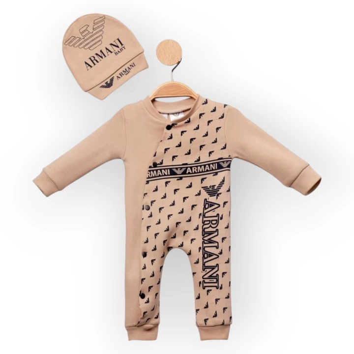 Baby Marka Armay Desen Şapkalı Tulum Unisex 6-24 Ay