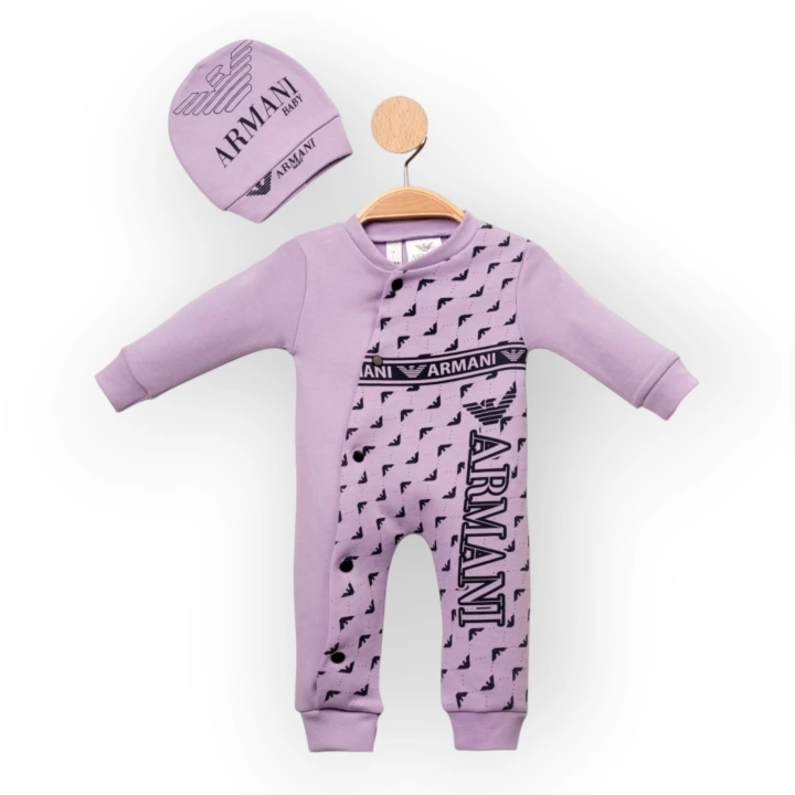 Baby Marka Armay Desen Şapkalı Tulum Unisex 6-24 Ay