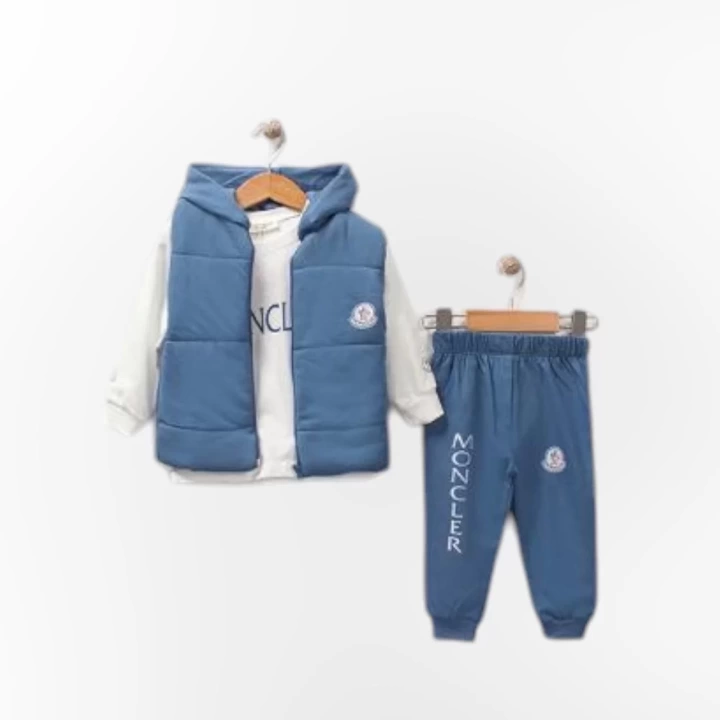 Baby Marka Moller Desen Baskı Yelekli Üçlü Takım Unisex 6-36 Ay