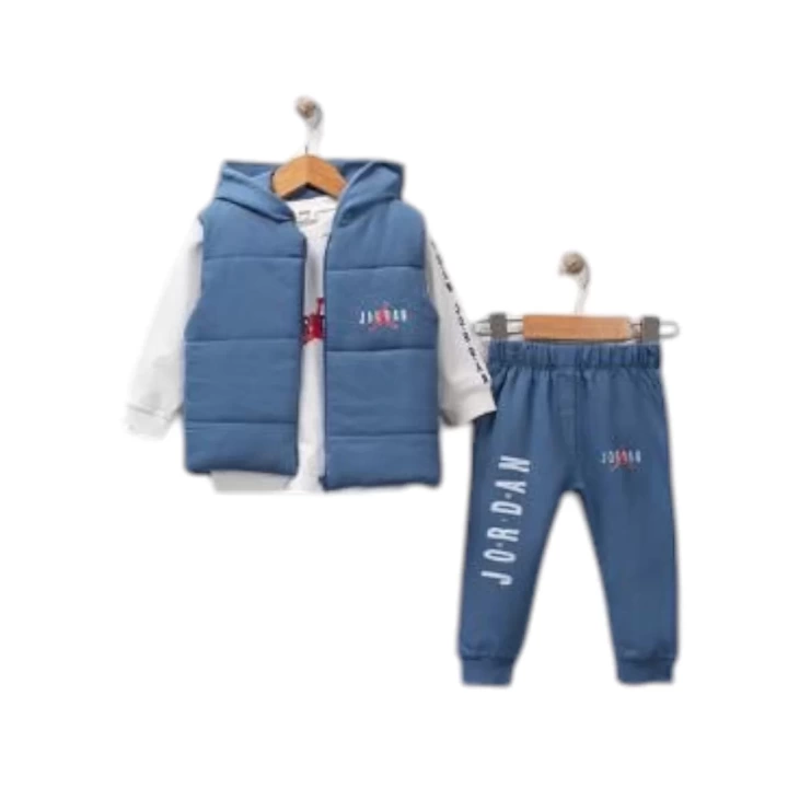 Baby Marka Jrdon Desen Baskı Yelekli Üçlü Takım Unisex 6-36 Ay