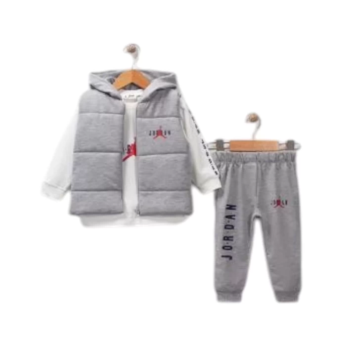 Baby Marka Jrdon Desen Baskı Yelekli Üçlü Takım Unisex 6-36 Ay