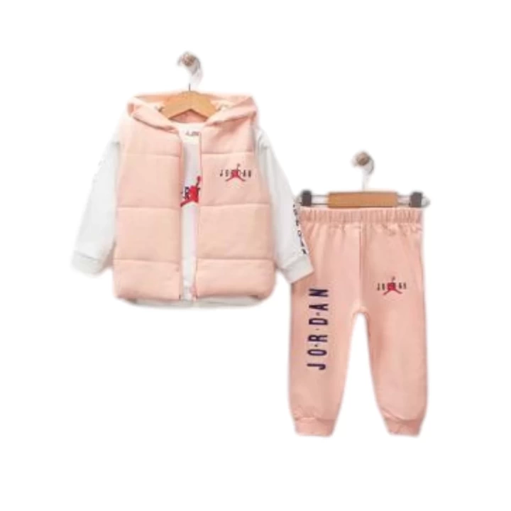 Baby Marka Jrdon Desen Baskı Yelekli Üçlü Takım Unisex 6-36 Ay