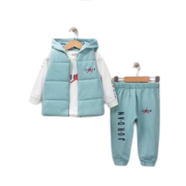 Baby Marka Jrdon Desen Baskı Yelekli Üçlü Takım Unisex 6-36 Ay