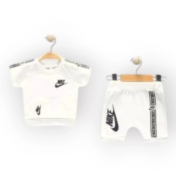 Baby Marka Nke Desen İnterlok Şortlı İkili Takım Unisex 6-24 Ay