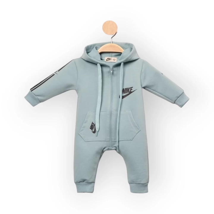 Baby Marka Nke Desen Kapşonlu Tulum Unisex 6-24 Ay