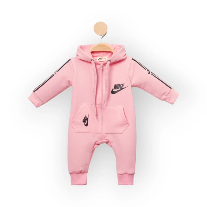 Baby Marka Nke Desen Kapşonlu Tulum Unisex 6-24 Ay