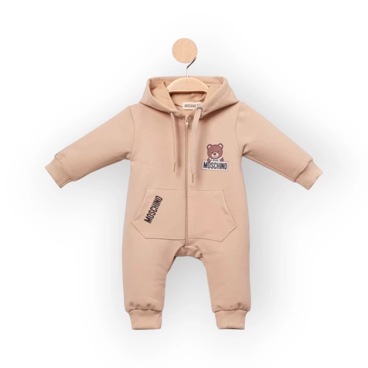 Baby Marka Moşino Desen Kapşonlu Tulum Unisex 6-24 Ay