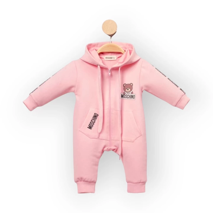 Baby Marka Moşino Desen Kapşonlu Tulum Unisex 6-24 Ay