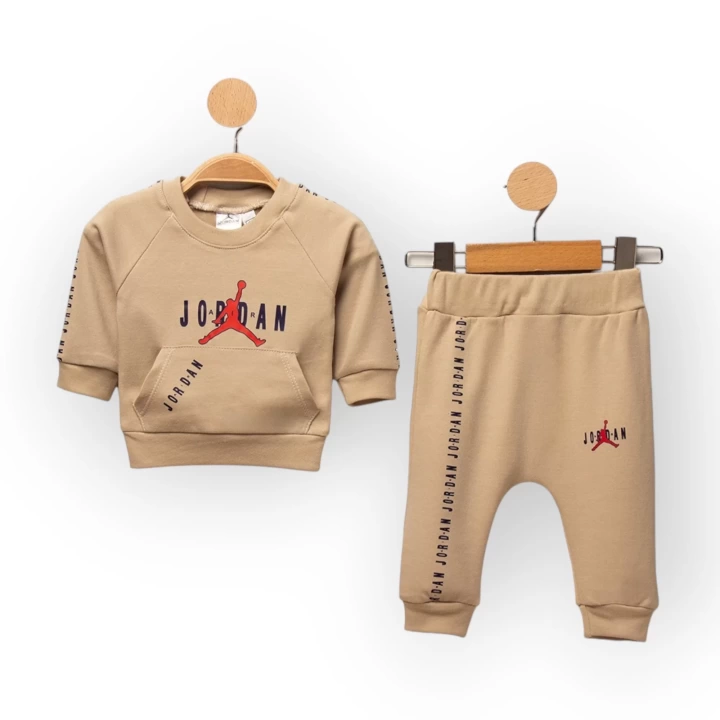 Baby Marka Baskılı Jrdon Desen İkili Takım Unisex 6-24 Ay