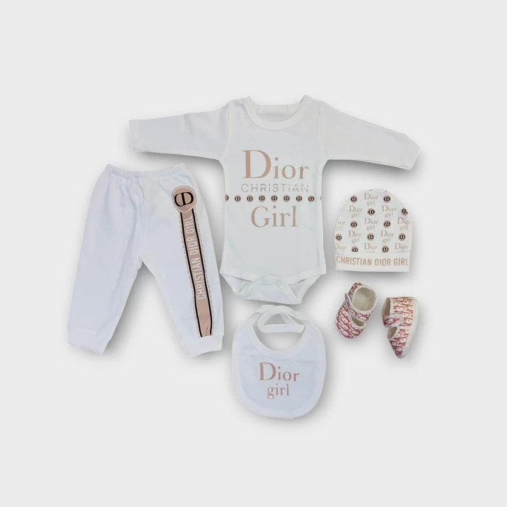 Baby Marka Doory Desen Beşli Set Unisex 0-6 Ay