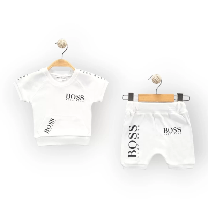 Baby Marka Bossa Desen İnterlok Şortlı İkili Takım Unisex 6-24 Ay